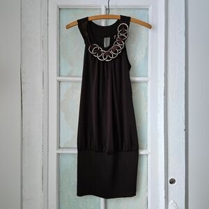 Shelly Brown Bubble Hem Cocktail Dress S/Chico